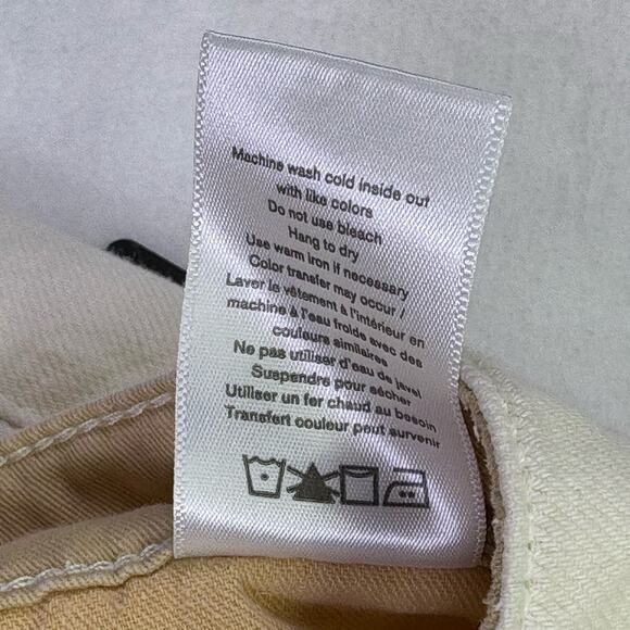 rag & bone Featherweight Logan Wide Leg Mid Rise Denim Jeans Ecru Size 32 - Picture 8 of 16